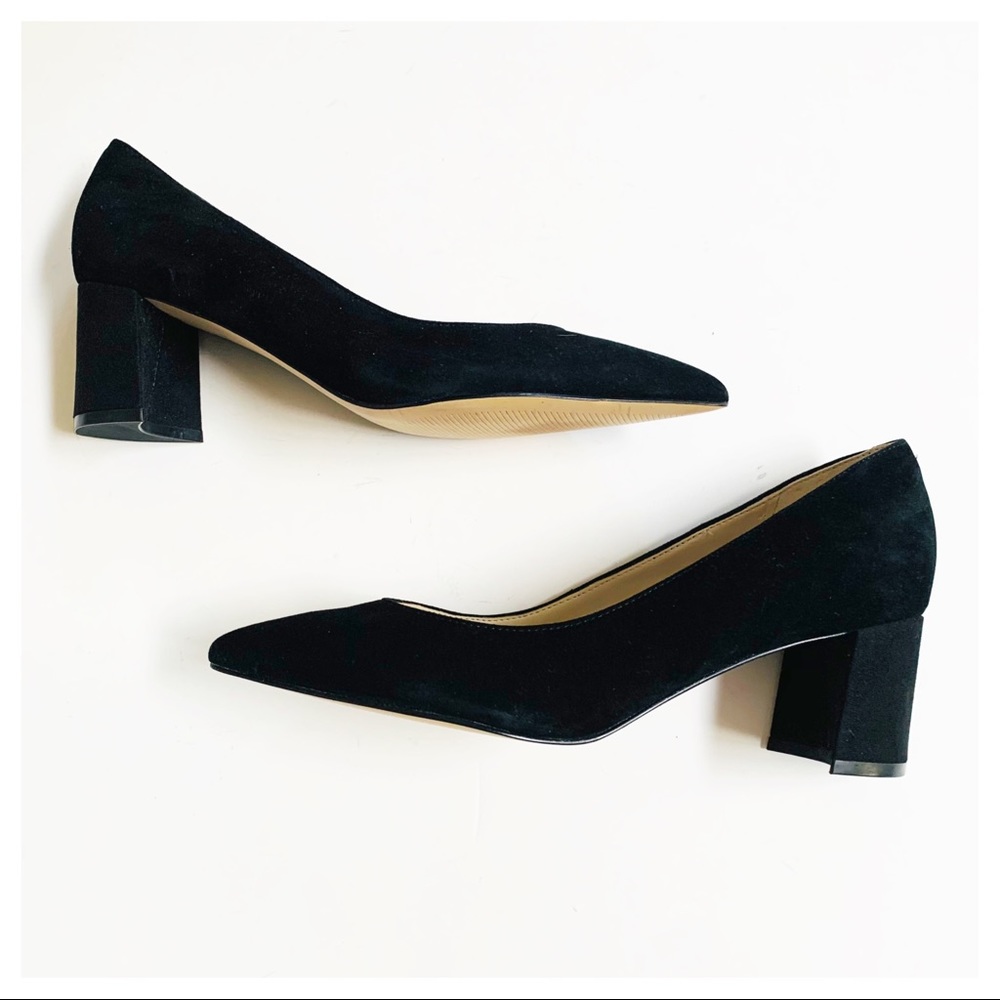 Marc Fisher Mana Heel Black Suede Size 7 Leather